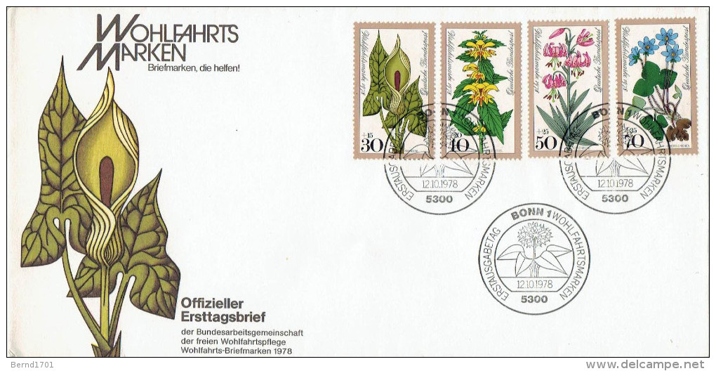 Germany - Mi-Nr 982/985 FDC (y856)- - 1971-1980