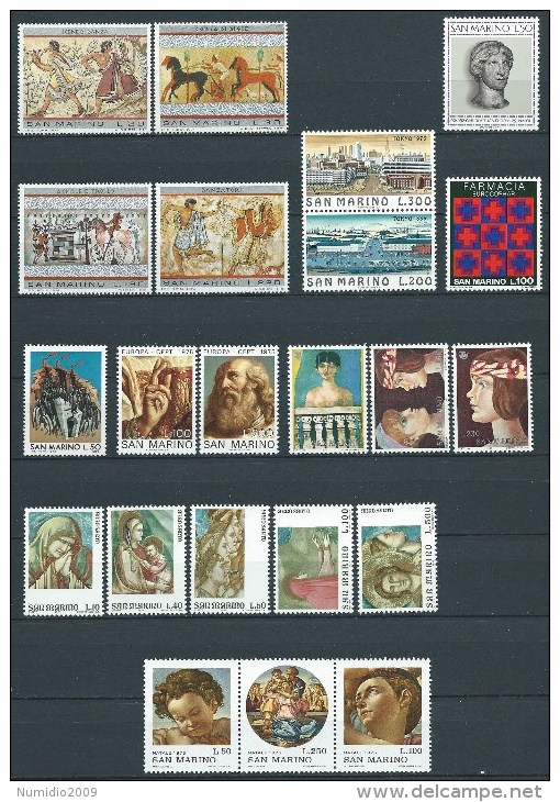 1975 SAN MARINO ANNATA 22 VALORI MNH ** - ED - Full Years