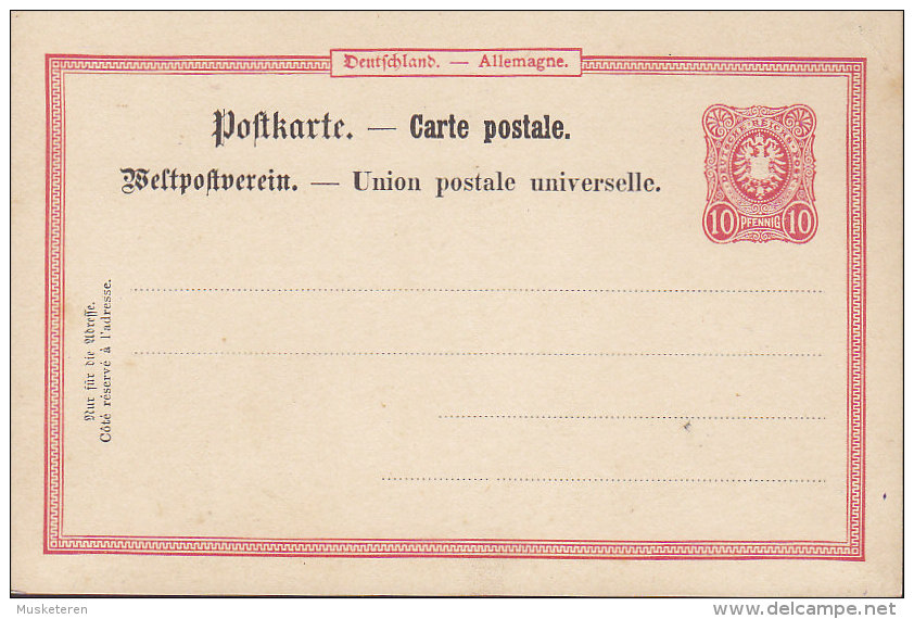 Deutsche Reichspost UPU Postal Stationery Ganzsache Entier 10 Pf. Adler Eagle In Ellipse (2 Scans) - Postcards