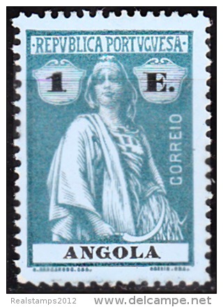 ANGOLA-1914,  CERES, 1 E.  D.15 X 14  Pap. Porc. Col. Esp.  *  MH  Afinsa Nº 157 - Angola