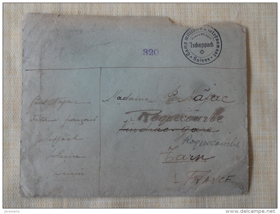 Lettre Camp Militaire D'internement Tscheppach Suisse Pr Roquecourbe Tarn 1940 - 1939-45