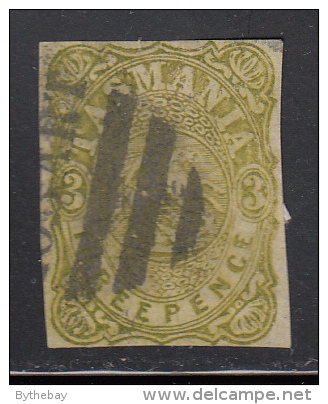 Tasmania Used Scott #AR1 3p St. George And The Dragon, Green Imperf Cancel: Bar 'Hobart' - Used Stamps