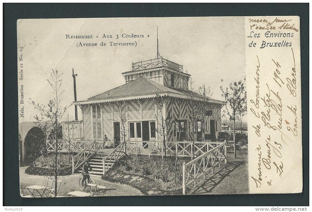 Les Environs De Bruxelles.  Restaurant "Aux 3 Couleurs"  Avenue De Tervueren. Nels, Série 11, N°65 -  1904. - Sint-Pieters-Leeuw