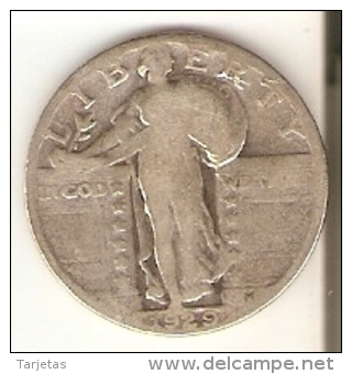 MONEDA  DE PLATA DE ESTADOS UNIDOS DE 1 QUARTER DEL AÑO 1929  (COIN) SILVER-ARGENT - 1916-1930: Standing Liberty (Liberté Debout)