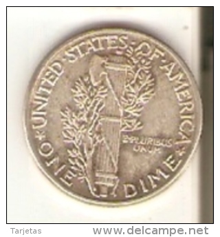 MONEDA DE PLATA DE ESTADOS UNIDOS DE 1 DIME DEL AÑO 1944  (COIN) SILVER-ARGENT - 1916-1945: Mercury (kwik)