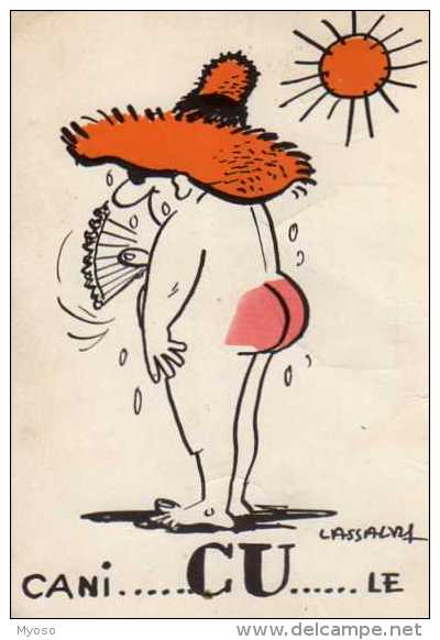 LASSALVY, Cani...cu...le, Homme Nu De Dos , Eventail, Chapeau De Soleil, Fesses Oruges - Lassalvy