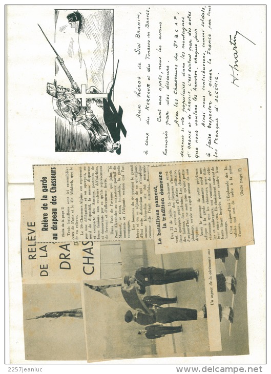 Document De 36 Pages Plaquette Du Centenaire 1845 1945 Du Drapeau Des 5 ° BCAP De Chasseurs De Sidi  Brahm En Algériee - Historische Dokumente