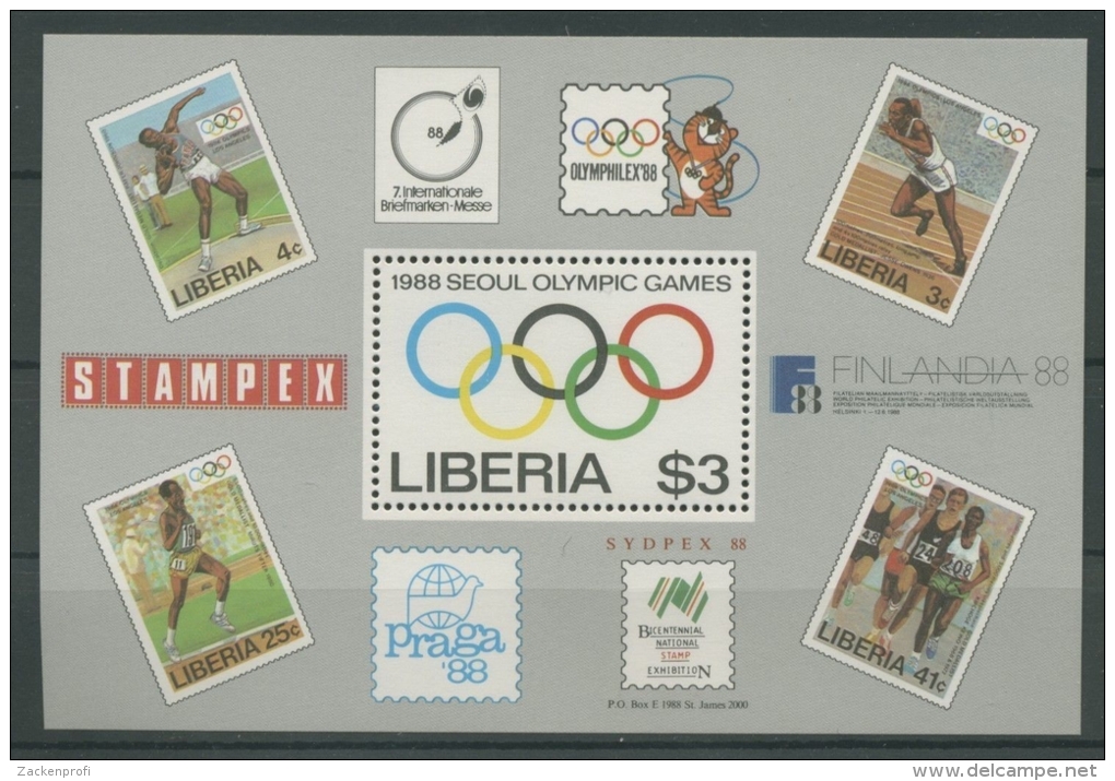 Liberia 1988 Olympische Sommerspiele Seoul Block 114 Postfrisch (C27459) - Liberia
