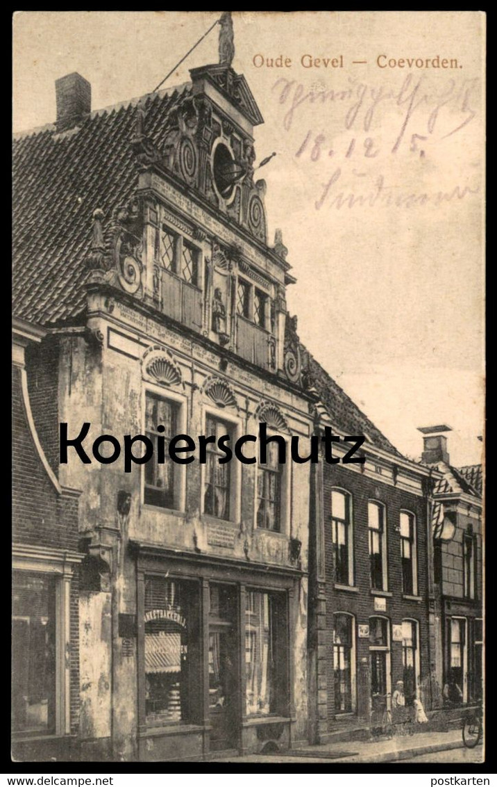 ALTE POSTKARTE OUDE GEVEL COEVORDEN BAKKERIJ Bakery Nederland Netherlands Pays-bas Altes Haus House Cpa Postcard AK - Coevorden