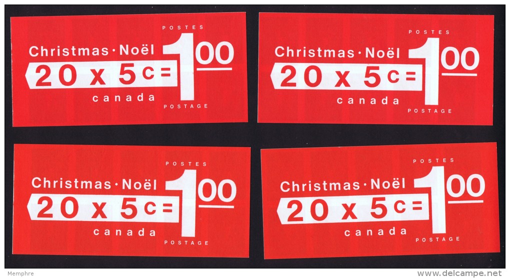 1969 Christmas Booklets Regular And Winnipeg Tagged, Left And Right Side Tabs  Sc 502 BK 73a-d ** - Nuevos