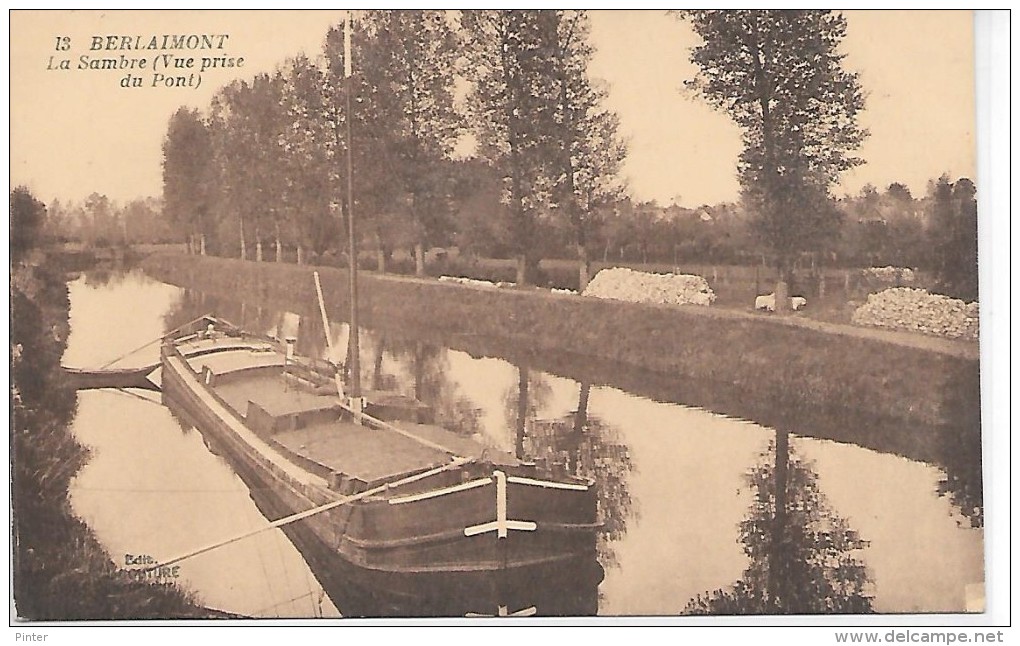 BERLAIMONT - La Sambre (vue Prise Du Pont) - PENICHE - Berlaimont