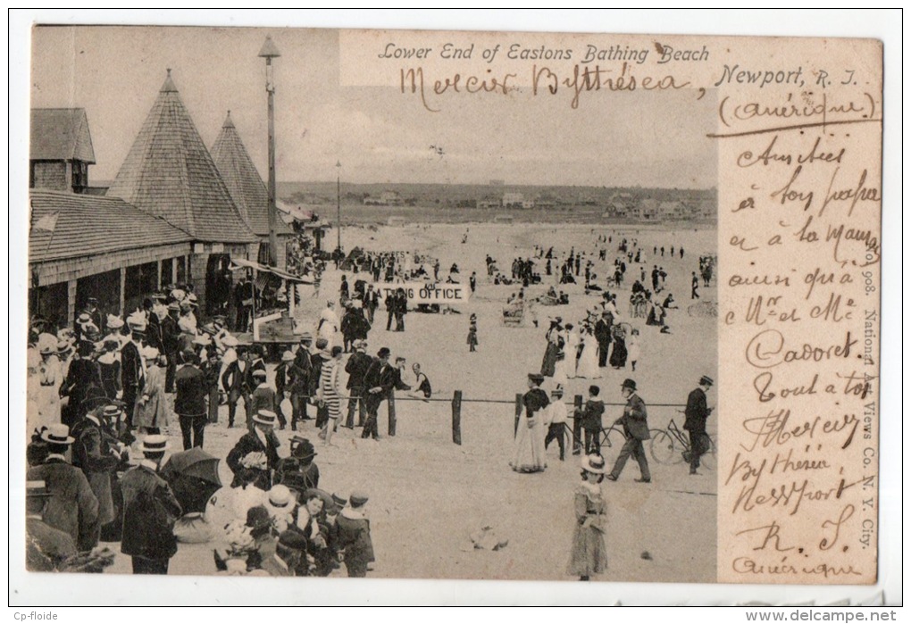 ÉTATS-UNIS . UNITED STATES . NEWPORT, R. J. . LOWER END OF EASTONS BATHING BEACH - Réf. N°7490 - - Newport