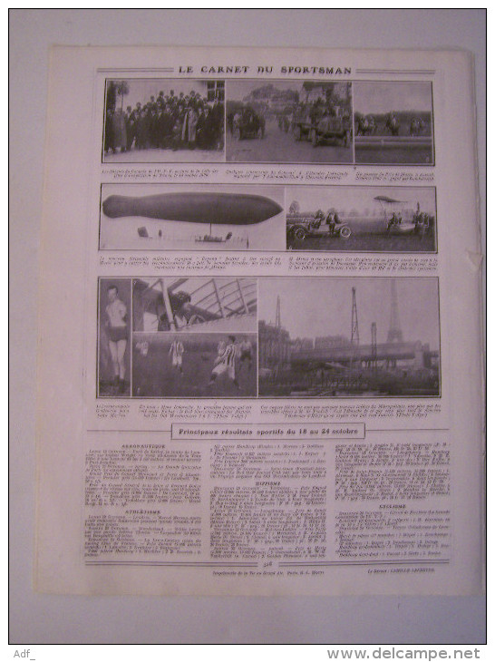 @ NOS AVIATEURS EN ANGLETERRE  LA VIE AU GRAND AIR N°580 DU30/10/1909 AVIATION COURSE A PIED BALLON BOXE  TACOT CHEVAUX