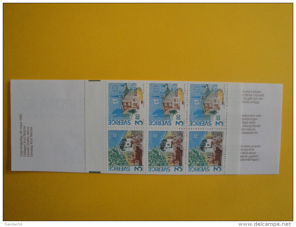 Suède 1990  1572a  Carnet  N° C1572  ** Europa  Bureaux De Poste - Scott 1812a Post Office Building - 1981-..