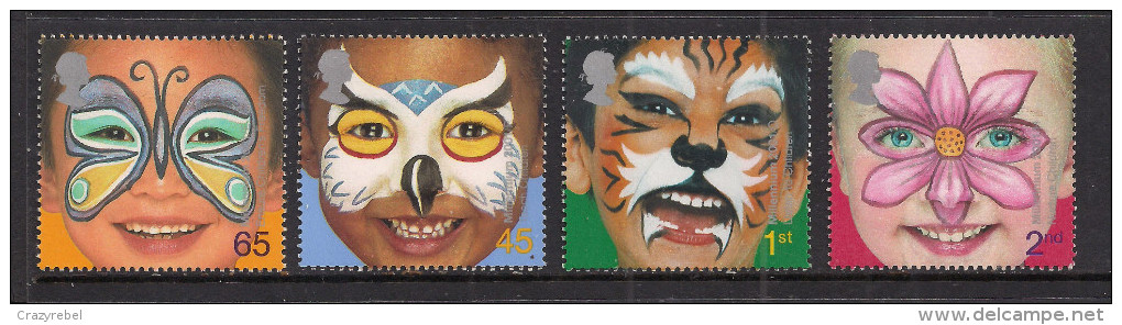 GB 2001 QE2 Set Rights Of A Child Face Paintings Umm SG 2178 - 2181 ( L25 ) - Unused Stamps