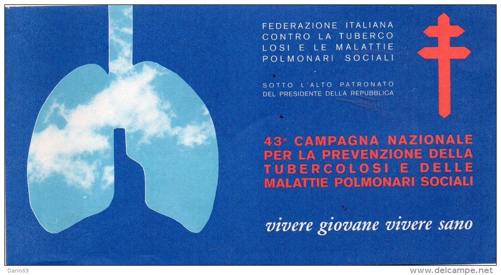 43° CAMPAGNA NAZIONALE PER LA PREVENZIONE DELLA TUBERCOLOSI E DELLE MALATTIE POLMONARI - Etichette Di Fantasia