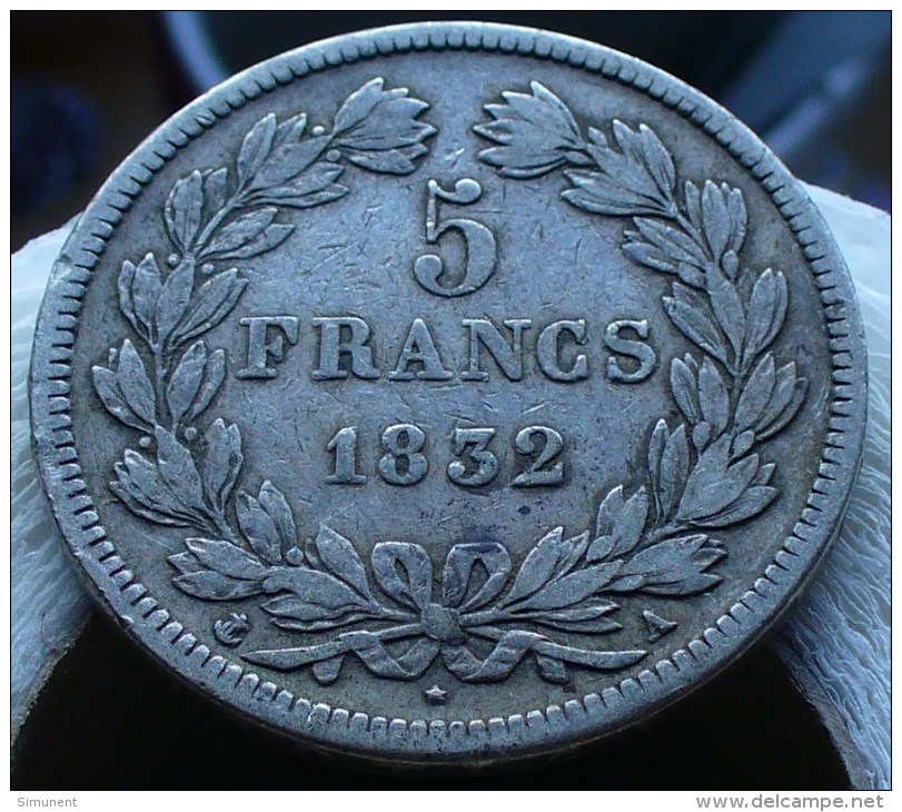 5 FRANCS ARGENT LOUIS PHILIPPE I 1832 A - Other & Unclassified