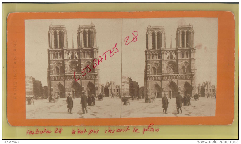 PHOTO  Stéréoscopique, Précurseur AV 1890, PARIS  NOTRE DAME   Place Du Parvis  Animi  NOV  2014 DIV 015 - Photos Stéréoscopiques