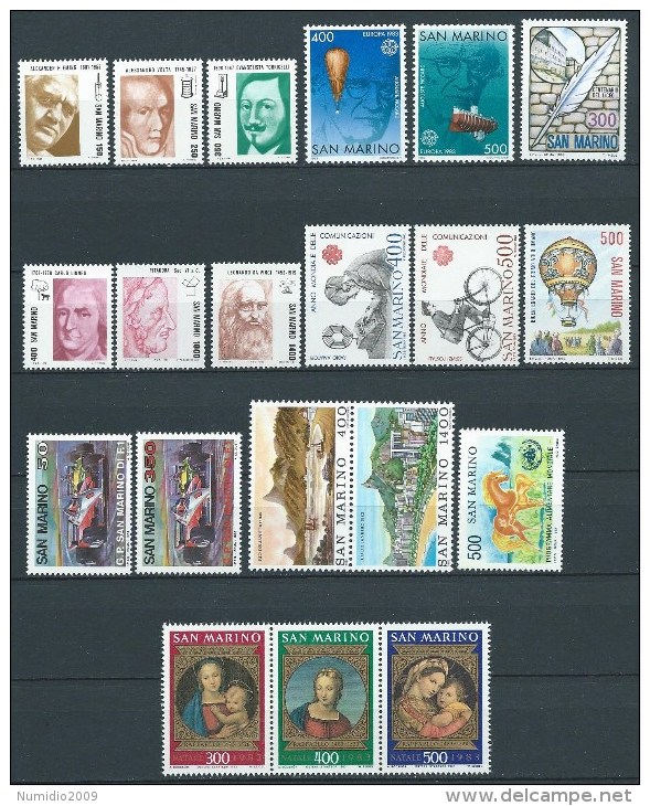 1983 SAN MARINO ANNATA 20 VALORI MNH ** - ED - Komplette Jahrgänge