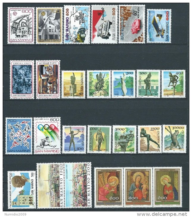 1987 SAN MARINO ANNATA 26 VALORI MNH ** - ED - Annate Complete