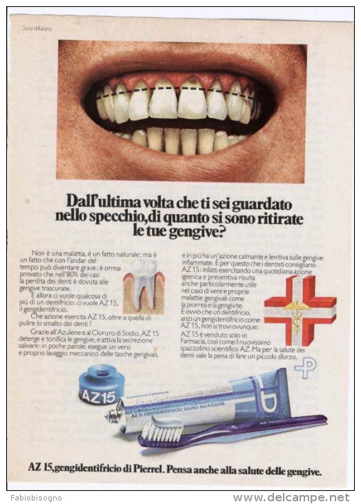 1970 -  Dentifricio AZ 15   -   1  Pubblicità Cm. 13,5 X 18,5 - Tijdschriften