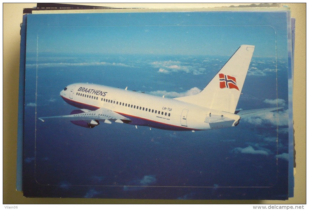 AIRLINES ISSUE / CARTE COMPAGNIE      BRAATHENS   B 737 700 - 1946-....: Moderne