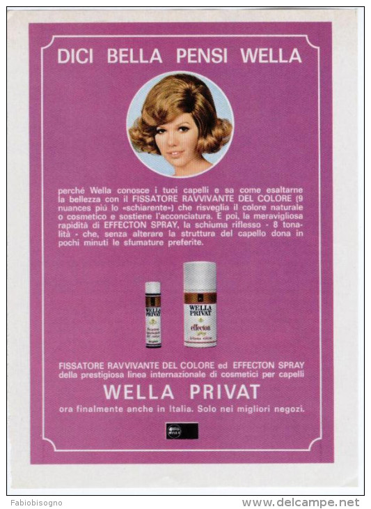 1970 - WELLA Privat  -   1  Pubblicità Cm. 13,5 X 18,5 - Tijdschriften