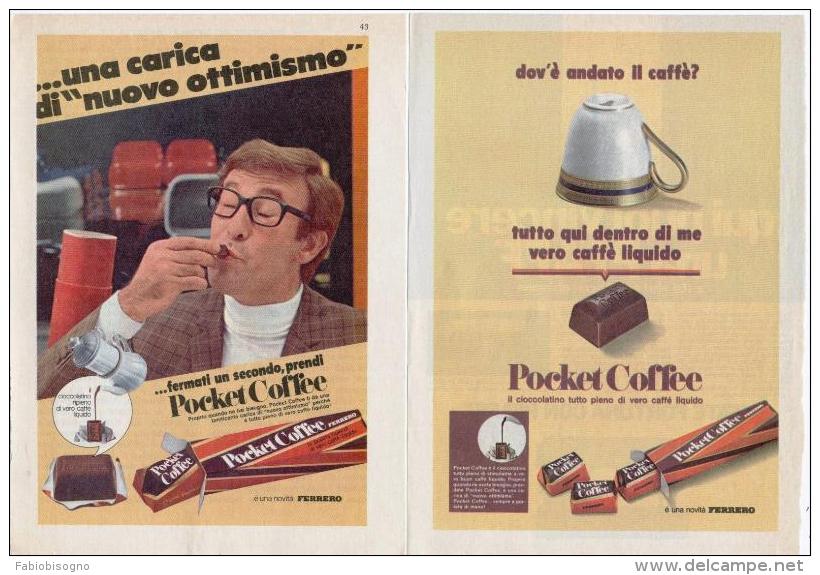 1970 - FERRERO POCKET COFFEE - 3 Pag. Pubblicità Cm. 13 X 18 - Chocolate