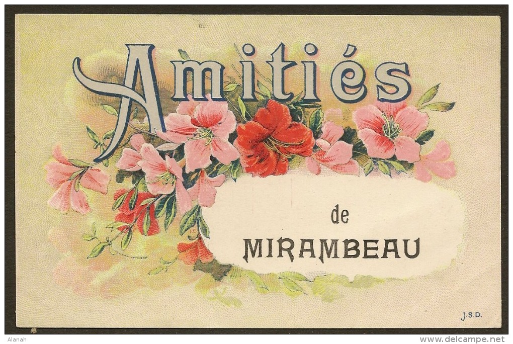 MIRAMBEAU Rare Fantaisie Amitiés (JSD) Chte Mme (17) - Mirambeau