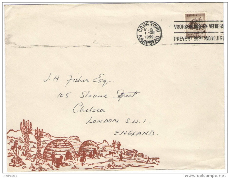 RSA - South Africa - Sud Africa - 1959 - Special Cover + Special Cancel Prevent Bush And Veld Fires + Sealed With Chr... - Briefe U. Dokumente