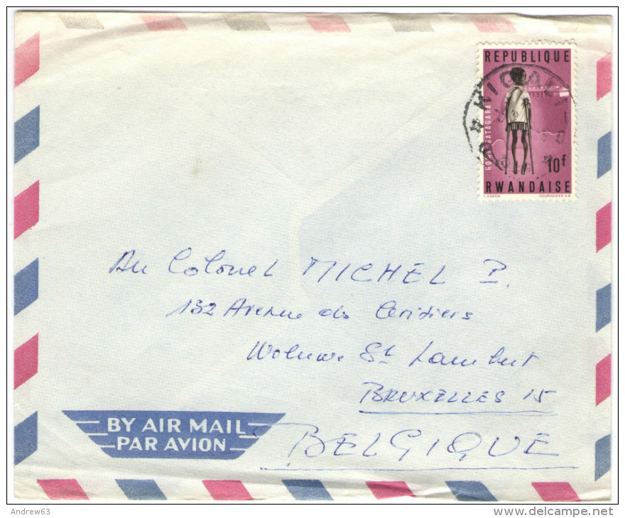 RWANDA - 1988 - Air Mail - Home Gatagara - Viaggiata Da Kigali Per Bruxelles, Belgio - Oblitérés