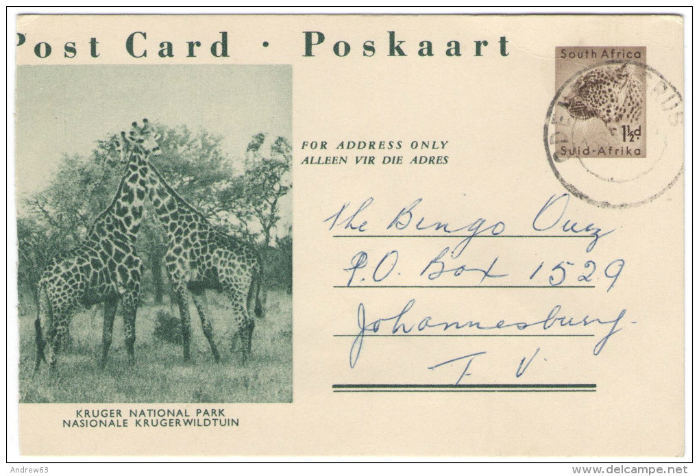 RSA - South Africa - Sud Africa - 1958 - Post Card - Intero Postale - Entier Postal - Postal Stationery - Kruger Nati... - Briefe U. Dokumente