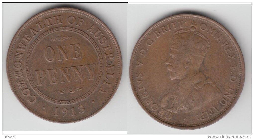 **** AUSTRALIE - AUSTRALIA - 1 PENNY 1913 - ONE PENNY 1913 GEORGE V **** EN ACHAT IMMEDIAT !!! - Penny