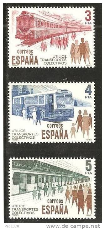 ESPAÑA 1980 - TRANSPORTES COLECTIVOS - Edifil Nº 2560-62 - Yvert 2206-2208 - Tranvie