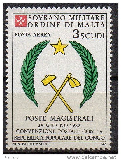 PIA - SMOM - 1988 : Convenzione Postale Con La Repubblica Del Congo - (SAS  P.A.  A36) - Sovrano Militare Ordine Di Malta