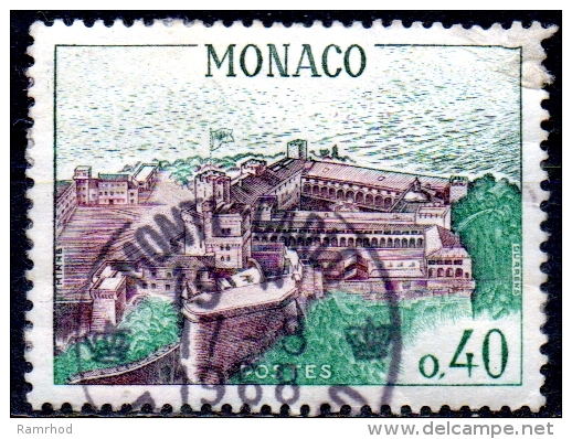 MONACO 1960 Aerial View Of Palace  - 40c. - Purple, Grn & Dp Grn   FU - Usados