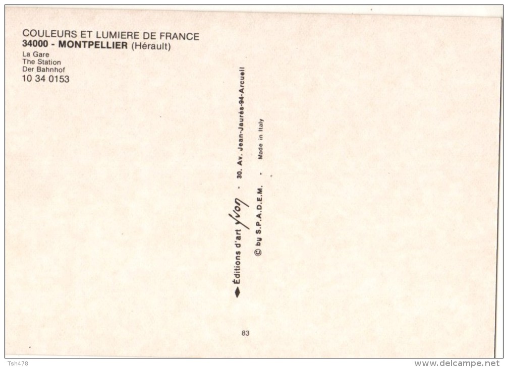 34----MONTPELLIER---la Gare--voir 2 Scans - Montpellier
