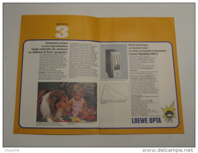 PUBLICITé (M1414) LOEWE OPTA (4 Vues) Petit Sommaire Flash 7 Tuyaux-flash De Professionnels De La Photographie - Druck & Papierwaren