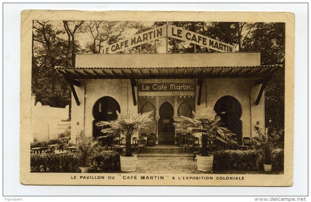 CP , COMMERCE , CAFE , Le Pavillon Du "CAFE MARTIN" à L'Exposition Coloniale - Cafés