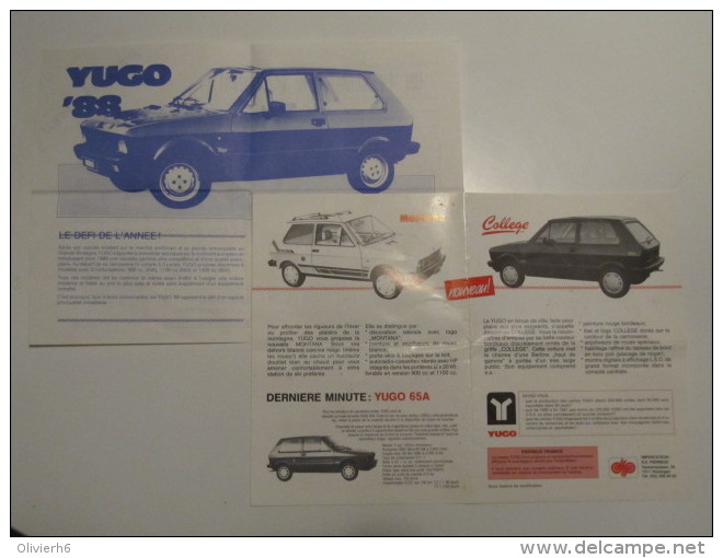 PUBLICITé (M1414) VOITURE YUGO Montana (3 Vues) Yugo 65A - Transports