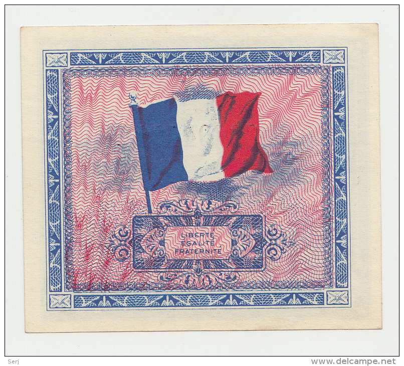 France 2 Francs 1944 AUNC+ P 114b 114 B - 1944 Drapeau/Francia
