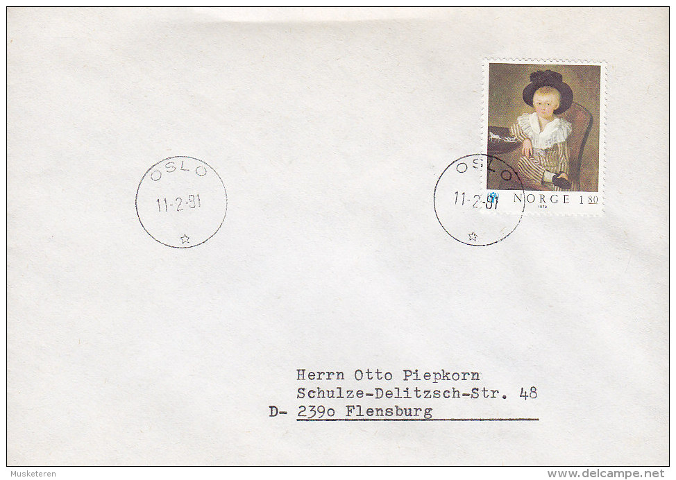 Norway Deluxe OSLO 1981 Cover Brief To FLENSBURG Gemälde H. C. F. Hosenfelder UNICEF Stamp - Briefe U. Dokumente