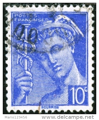 FRANCIA, FRANCE, 1938, DIVINITA, MERCURIO, MERCURY, FRANCOBOLLO USATO, Scott 356 - Oblitérés