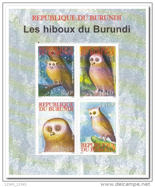 Burundi 2009, Postfris MNH, Birds, Owls - Ungebraucht