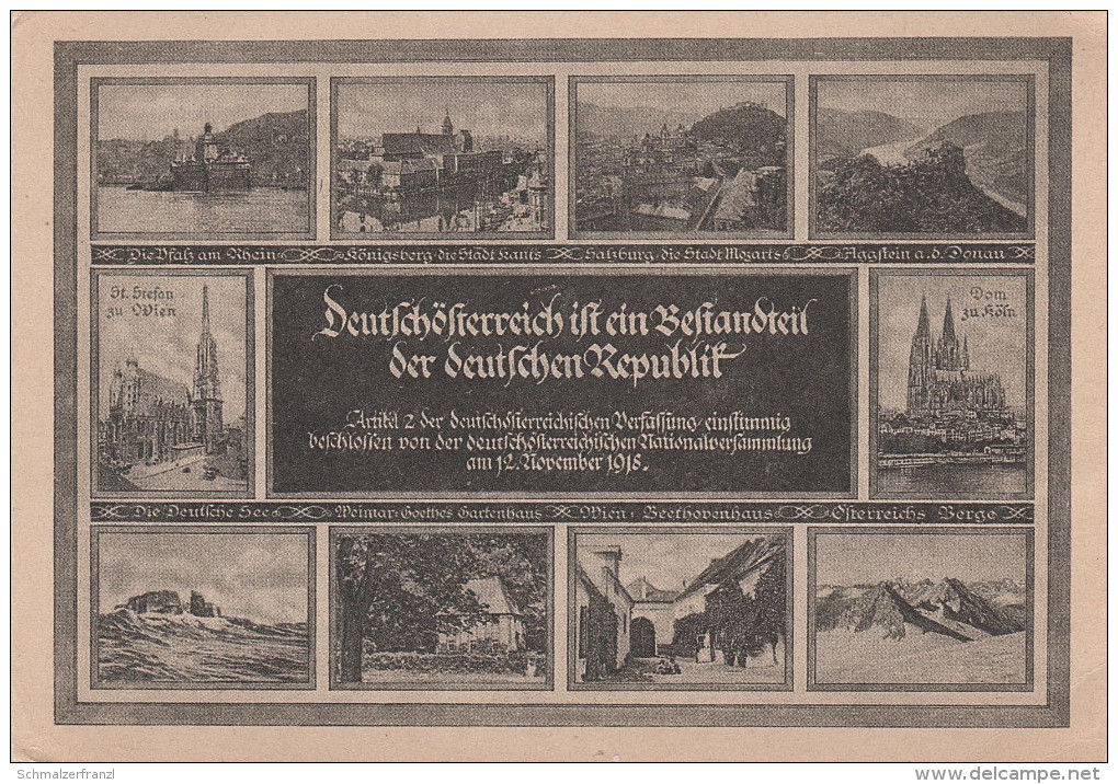 Litho AK Volksbund Deutschösterreich Ist Bestandteil Der Deutschen Republik Österreich Wien Nationalversammlung 1918 - Weltkrieg 1914-18