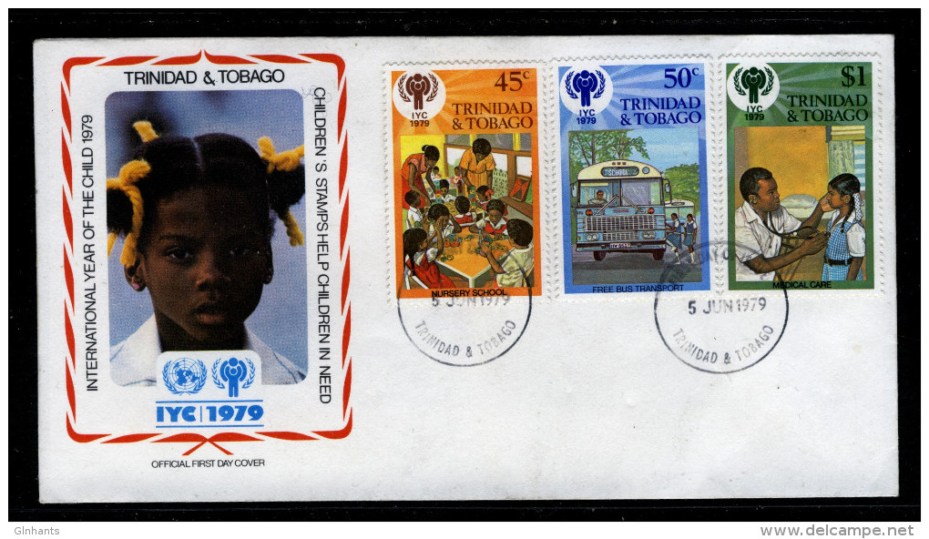 TRINIDAD & TOBAGO - 1979 INTERNATIONAL YEAR OF THE CHILD IYC SET (6V) OFFICIAL FIRST DAY OF ISSUE FDC PAIR SG 532-537 - Trinidad & Tobago (1962-...)