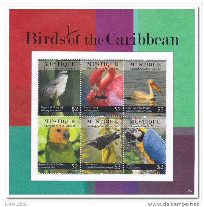 St. Vincent Mustique 2011, Postfris MNH, Birds - St.Vincent (1979-...)