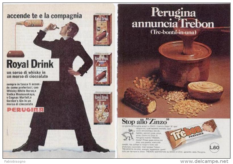 1970 - PERUGINA (royal Drink - Trebon - Baci) - 3 Pag.  Pubblicità Cm. 13 X 18 - Schokolade