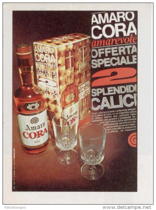 1970 -  Amaro CORA ( Barbara Bach Attrice )-  3  Pubblicità Cm. 13 X 18 - Licor Espirituoso