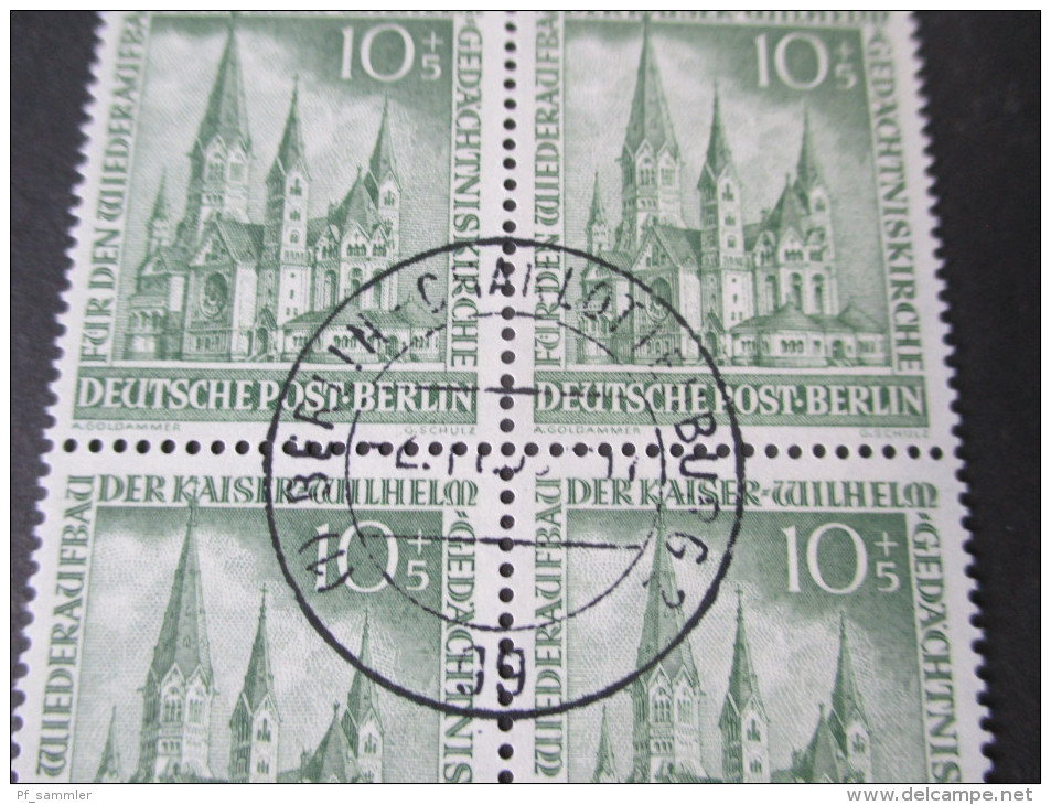 Berlin 1953 Nr. 107 Gedächtniskirche Im 4er Block Vom Oberrand!!! Luxus! Katalogwert 220&euro;. Tolles Stück!! - Used Stamps